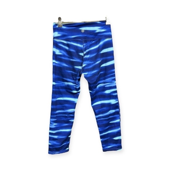 🌻 Athleta H2O Blue Chaturanga Activewear Workout Capri Leggings Size Small - Picture 4 of 8